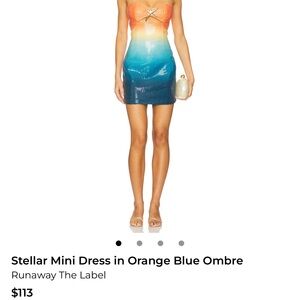 Stellar Mini Dress in Orange Blue Ombré